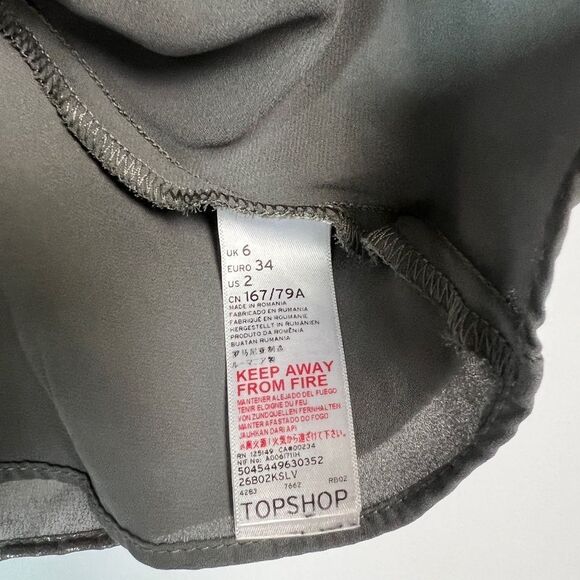 TOPSHOP 90’s Pewter Gold Metallic Crop Spaghetti Strap Top - Picture 5 of 6